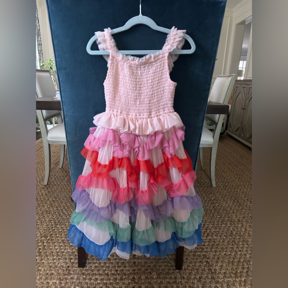 Boden Pink Smocked Ruffle Dress for Girls